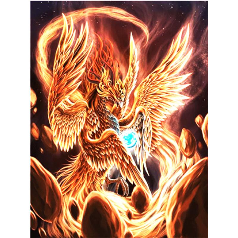 

5D DIY Алмазная картина Пламя Феникс Алмазная вышивка Набор для вышивки крестом Полный горный хрусталь Мозаика Домашний декор Square 20x30cm