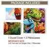 Dinosaur Duvet Cover Set Colorful Cartoon Dino Bedding Set Digital Print Quilt Cover Teen Bedroom Decor Soft Microfiber