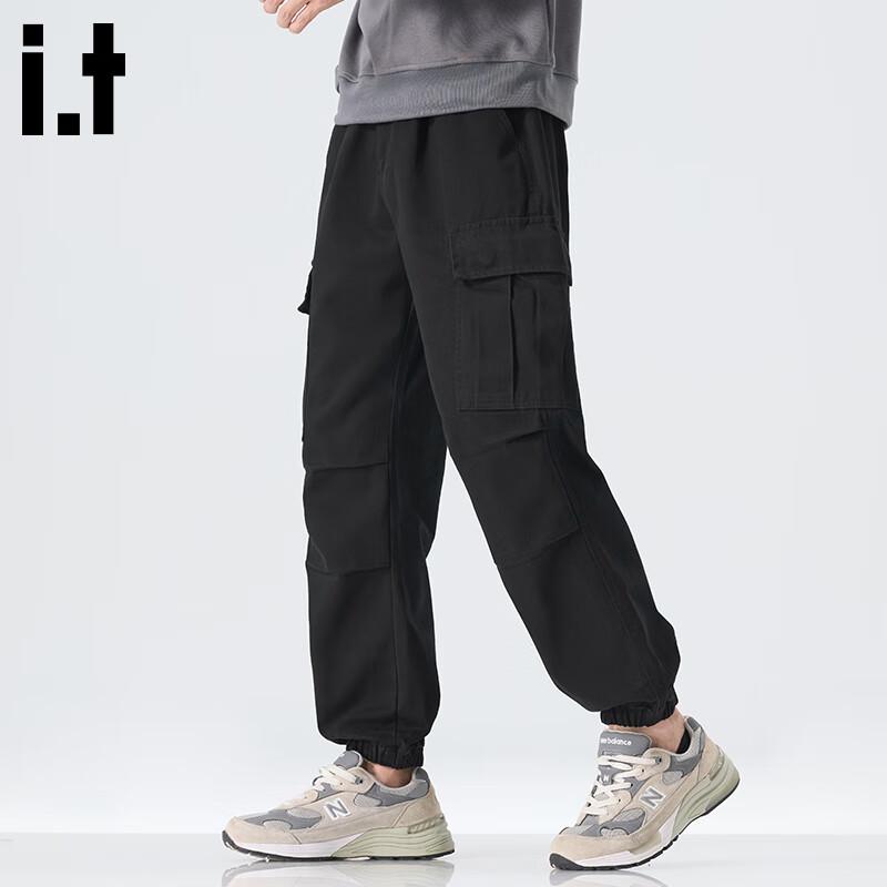 Men's Pleated Loose Cotton Cargo Ankle-Length Jogger Pants