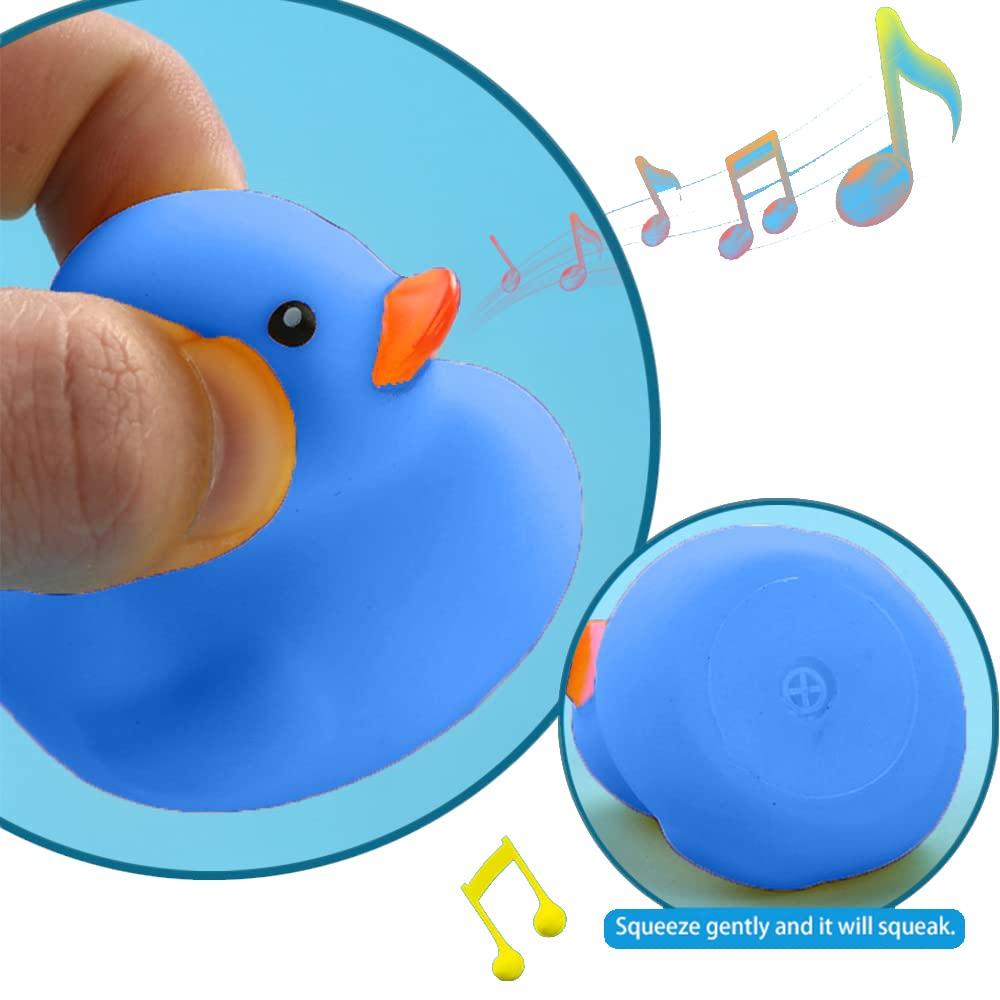 1-100Pc Blue Mini Rubber Ducks Set In Bulk Float Squeak Tiny Ducks Rubber Duck Toy For Kids Party Birthday Supplies
