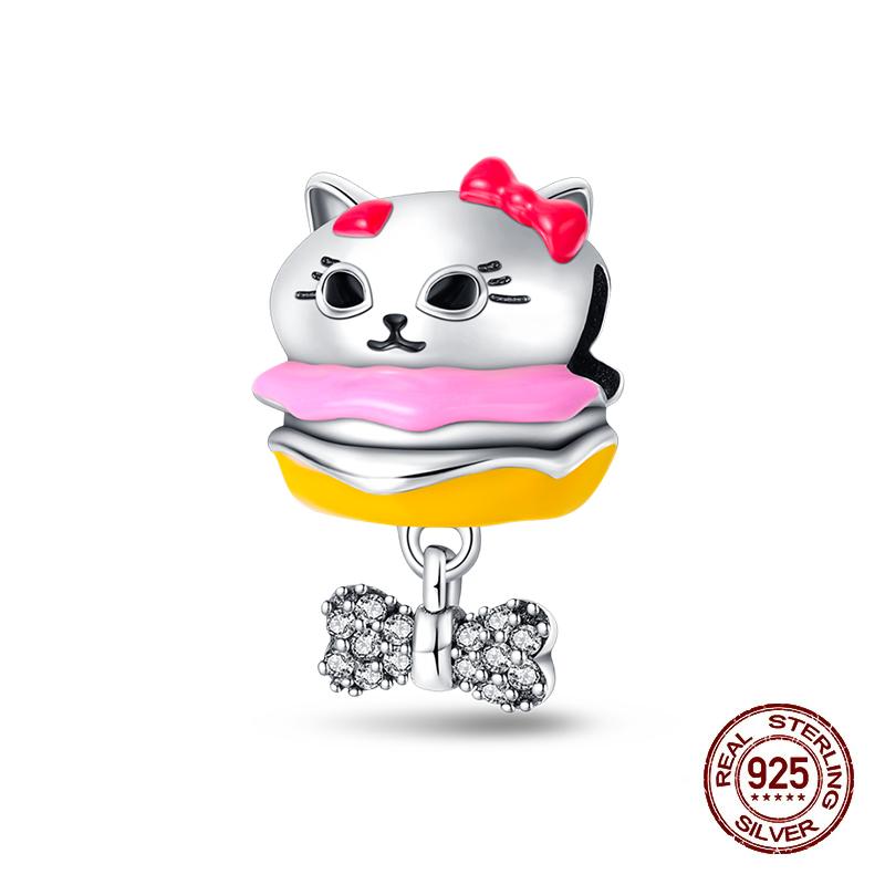 Charms Kupferrosa Katze Eule Tier Herz Zirkonia Charm Perlen Passen Original Armbänder Feiner DIY Schmuck