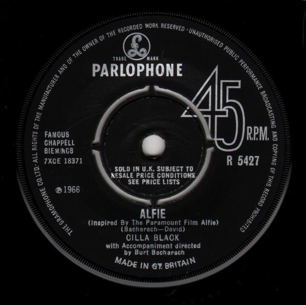 7inch Record CILLA BLACK - Alfie R5427 Parlophone 1966 UK Jazz Used