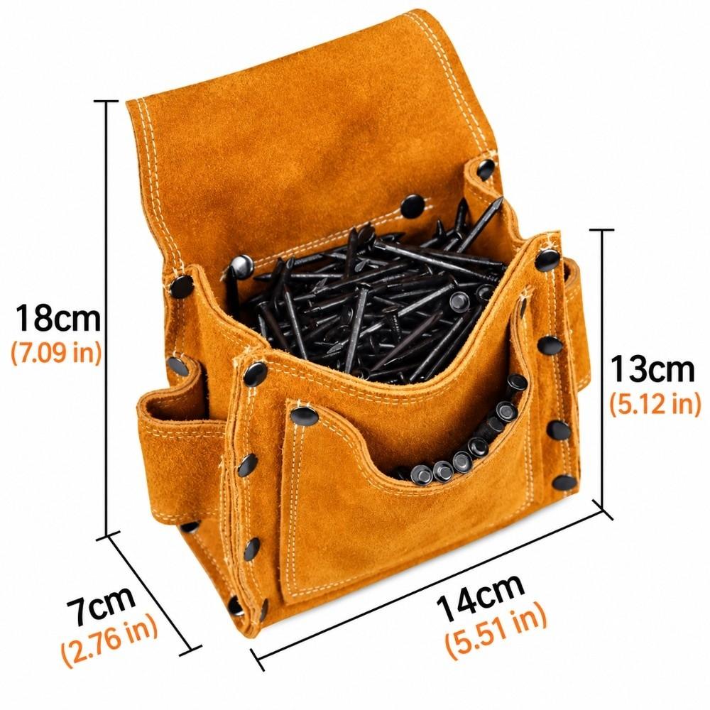 Wearable Tool Waist Bag Multifunctional Tool Storage Toolkit Durable Leather Tool Pouch For Hammer