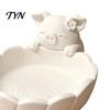Small Item Storage Container Cute Pig Petal Bowl, Matte Finish 3D Print PLA Tray, Animal Jewelry Dish Trinkets Organization Tray for Vanity