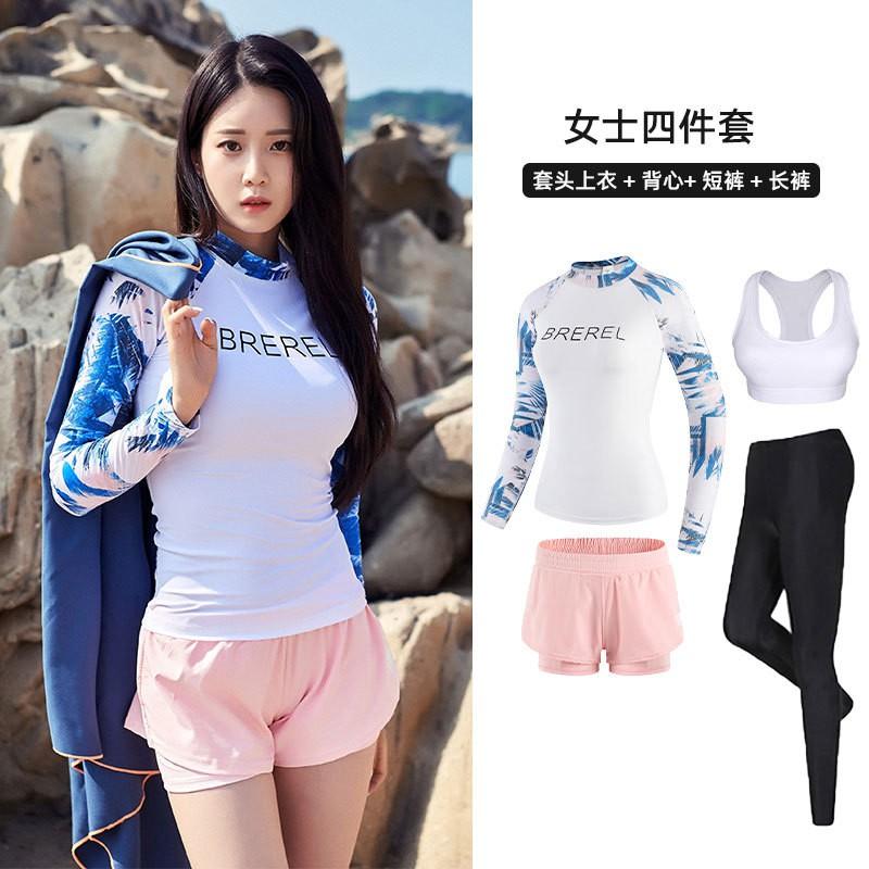 Men Women UV Protection Rash Guard Set Long Sleeve Swimwear Snorkeling Diving Surfing Water Sports