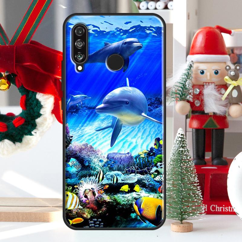 Cute Dolphin Ocean For Huawei Nova Y73 Y60 Y70 Y90 Y72 Y61 Y91 7i 8i 11i 12i 12s 9 10 SE P20 P30 P40 Lite Case