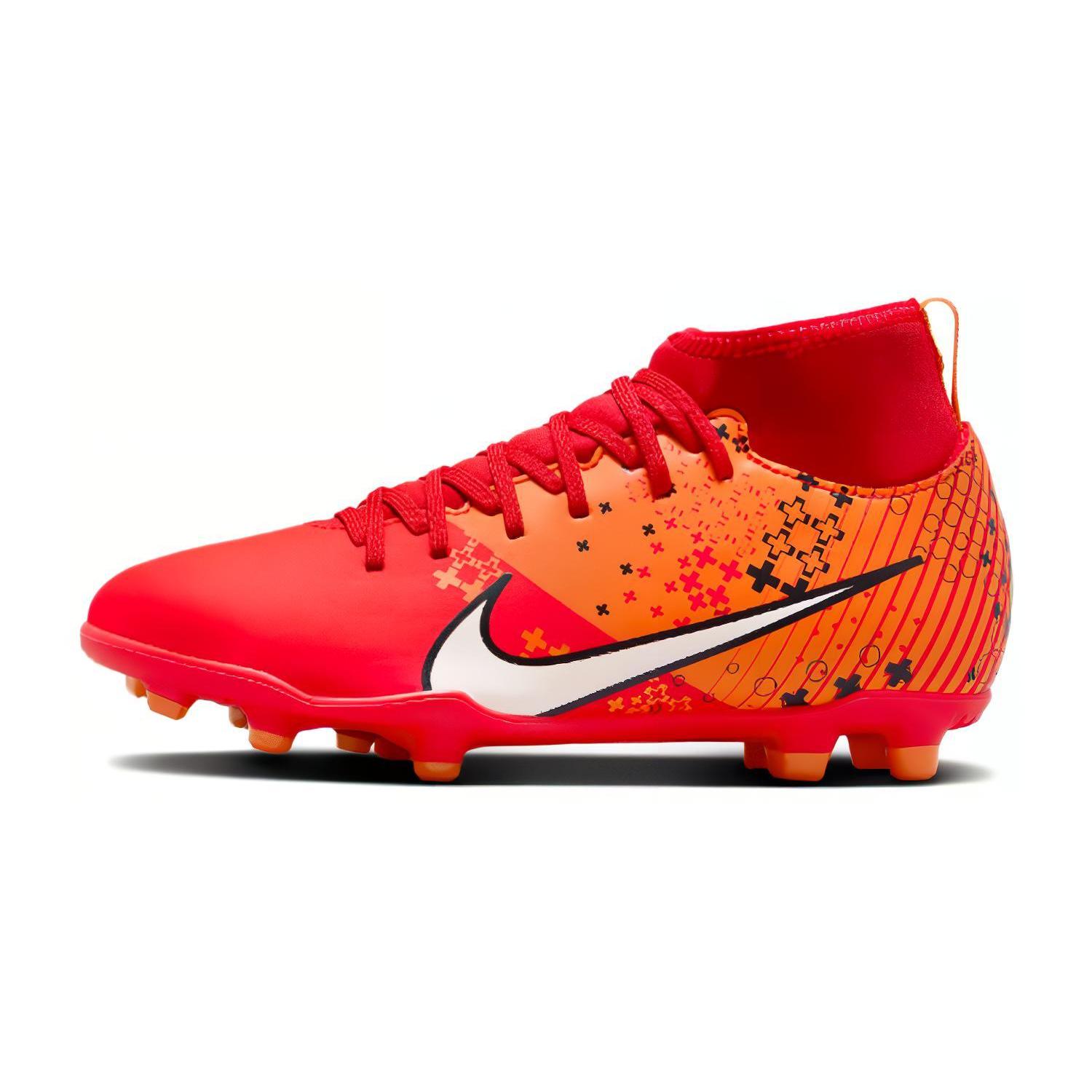 

Nike Jr. Mercurial Superfly 9 Club Slip Resistant Abrasion Resistant Mid top Kids Soccer Shoes Red Teenagers FJ0351-600 36
