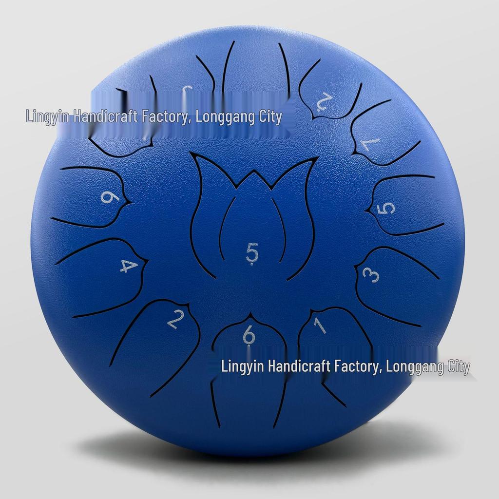 Chinese Style 13-Tone Lotus Steel Tongue Drum (12-inch): Ethereal Children's Educational Percussion Instrument