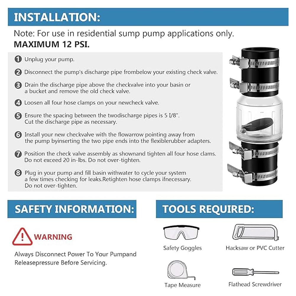 1PC Sewage Check Valve Silent Sewage Check Valve Features A Spring-loaded Flapper For Various Plumbing Systems Bathroom Parts
