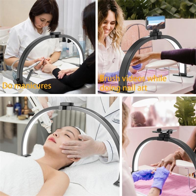 Half Moon Light Nail Lamp for Desk,Lashes Light Led Nails Tech Lamp,Desk Lamp for Lashes Eyelashes Extension,Eyebrows