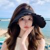 Women'S Uv Protection Empty Top Sun Hat Fashion Ruffle Edge Headband Shell Hat Outdoor Sun Protection Travel