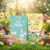 12PCS Multicolor Happy Easter Gift Bags with Seal Sticker Cartoon Rabbit Flower Packaging Bag Kraft Paper Mixed Pattern