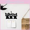 Halloween Cute Black Cat Switch Sticker Wall Decor For Living Room Office And