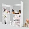 Scaffale Organizzatore da Scrivania Moderno in PVC Bianco con 5 Scomparti Multi-Formato, Porta Documenti Scaffale Portaoggetti per Ufficio, Casa, Scuola e Caffetteria