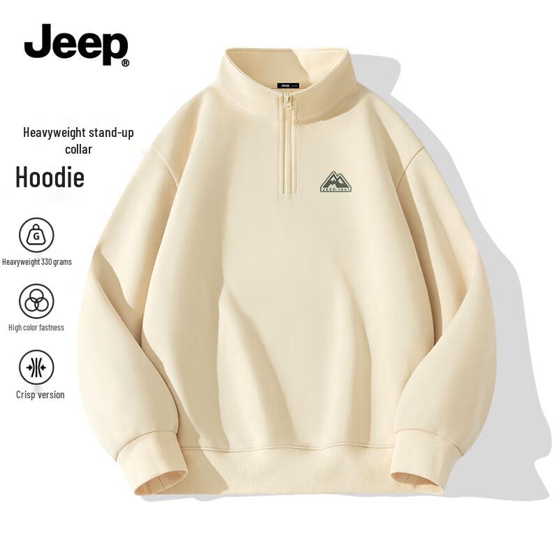 Jeep Men's Heavyweight Half-Zip Stand Collar Sweatshirt