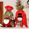Knitted Two-Tone Santa Claus Backpack Doll Christmas Gift Bag for Children