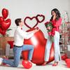 Riesiger, 63 Zoll großer, herzförmiger Aluminiumfolienballon, der für Heiratsanträge am Valentinstag, Hochzeitstage oder als Geburtstagsdekoration verwendet wird