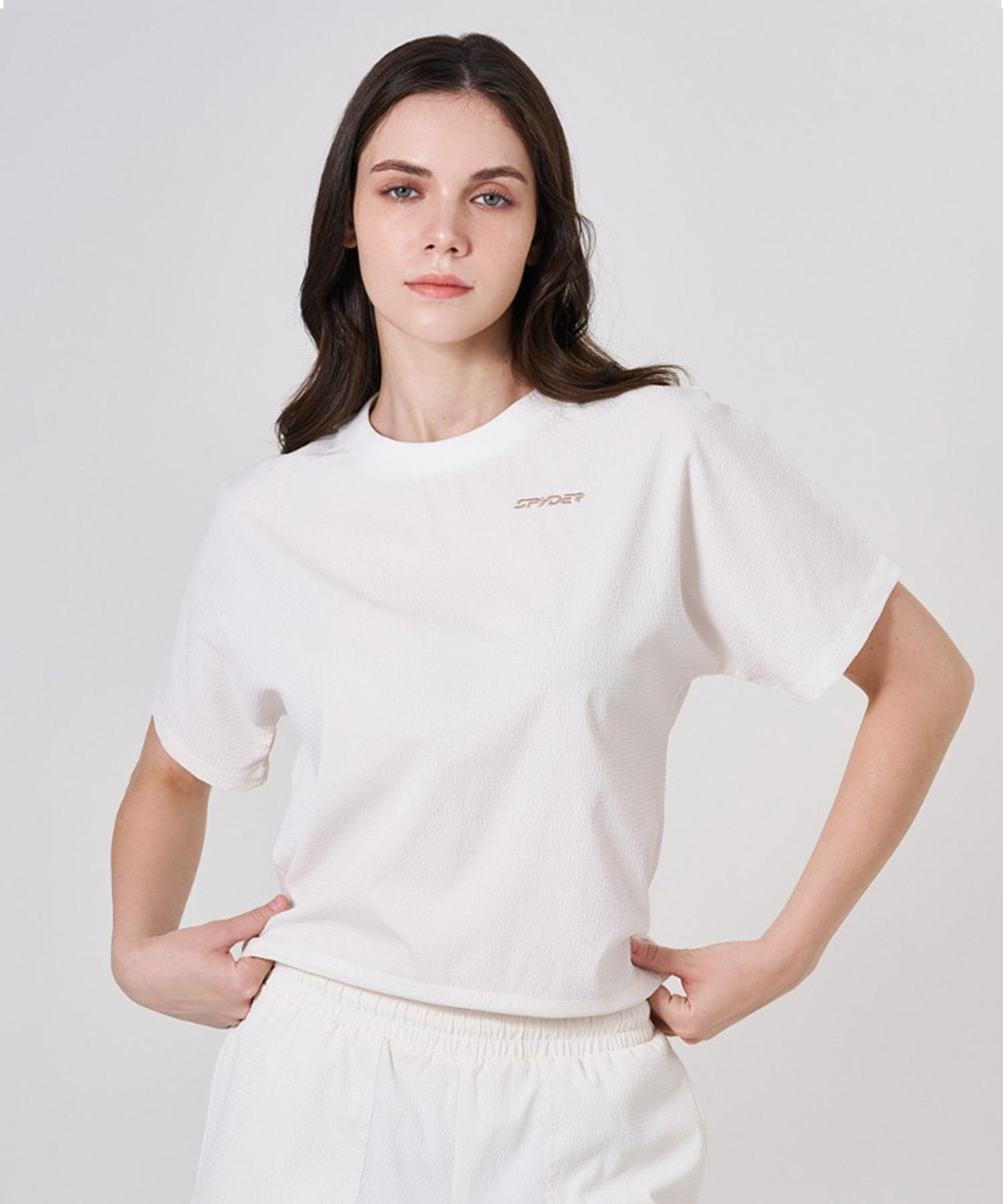 Spyder Women S Seersucker Short Sleeve Set Spkmcnrs352Wowh White/090