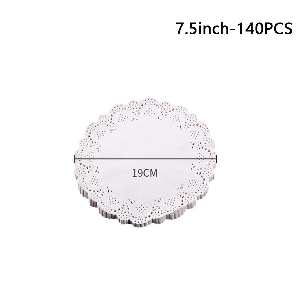 140 Pcs Round Baking Paper White Lace Paper New Oil-absorbing Paper  Cake Baking
