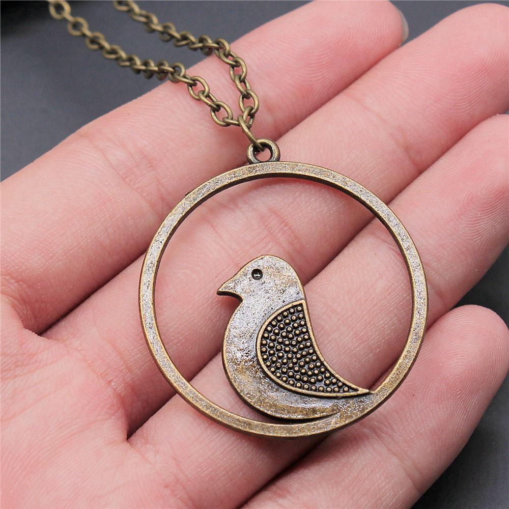 45cm Or 70cm Long Chain Necklace Bird Vintage Jewelry Supplies QN009