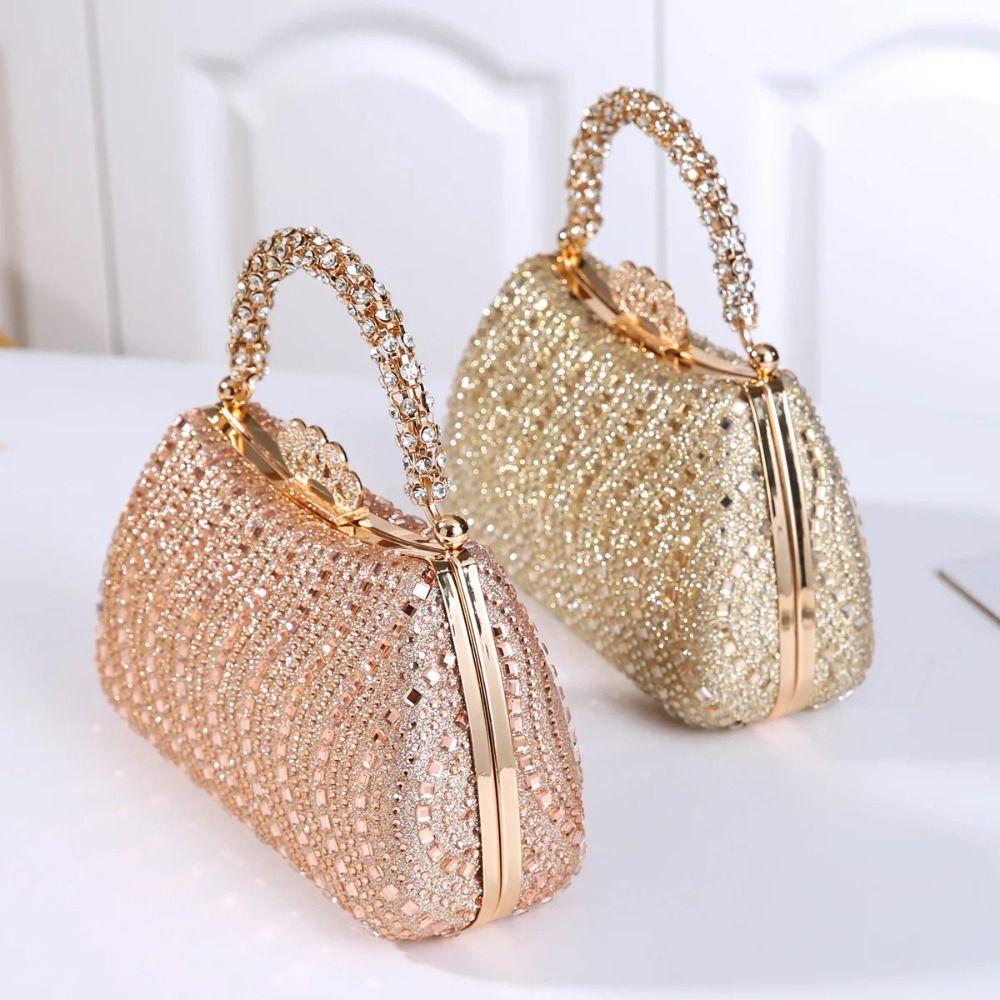 Fashion Diamond Embedded Evening Bag Fashionable Design Small Size Women Handbags Elegant Style Clutch Bag Formal Gathering