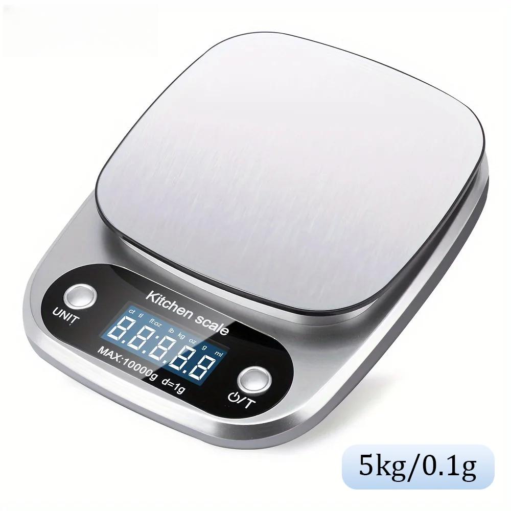 Fodwet 5Kg/0.1G Digital Kitchen Scale, Stainless Steel Food Scale with Lcd and Zero for Baking, Cooking and Meal Preparation