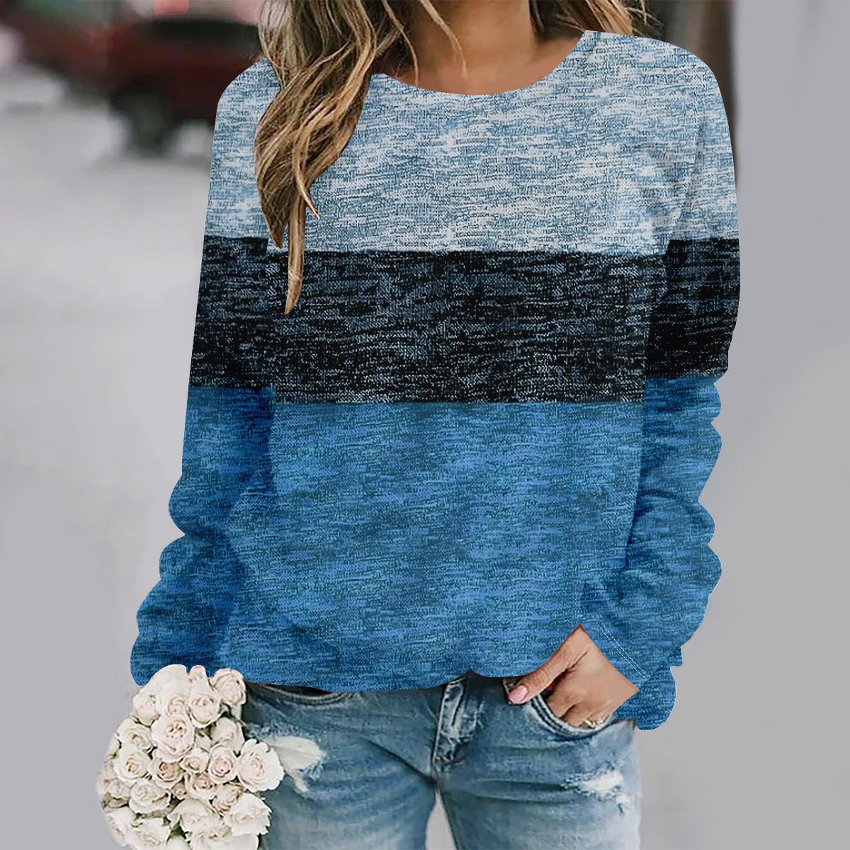 

autumn and winter new fashion round neck long sleeve printed elegant casual loose hoodie 3XL