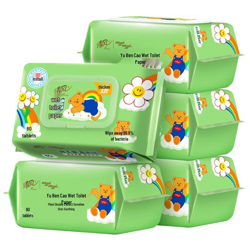 

Смываемая влажная туалетная бумага Qingfeng