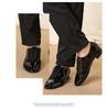 Men's Black & White Shiny Leather Low Heel Modern Dance Shoes with Soft or Fur Sole