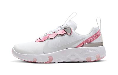 React Element 55 Cushioning Slip Resistant Low Top Kids' Running Shoes Pink White Children Aged 3 7 Years Old CK4082-102