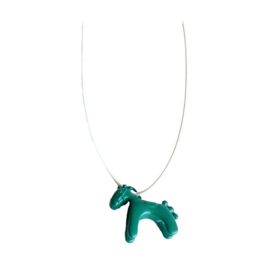 3D Horse Pendant Necklace Enamel Mini Horse Charm Necklace Cute Horse Long Necklace Gift for Men Women Horse Lovers