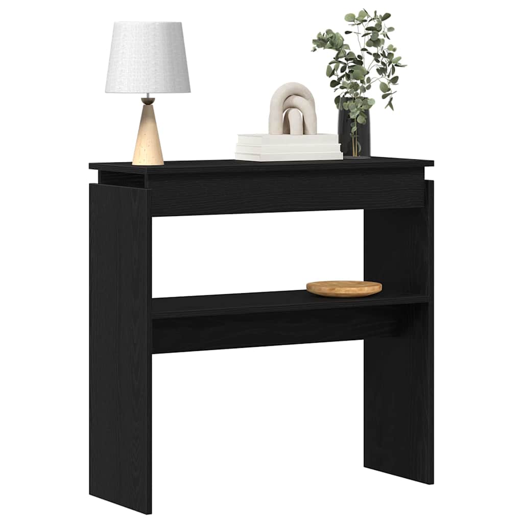 Console Table Black Oak Effect 80 x 30 x 80 cm