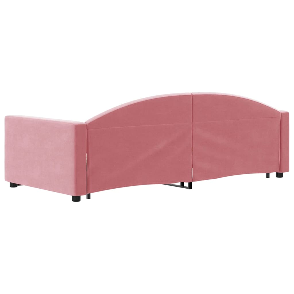 Daybed Extendable Pink 90x200 cm Velvet