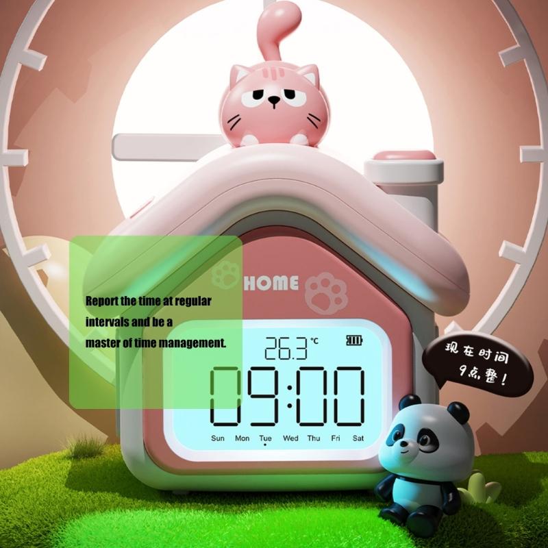 Intelligent Wake Up Device 3 Alarms Clock Adjustable Multifunction Gentle Backlight Display for Students Professional