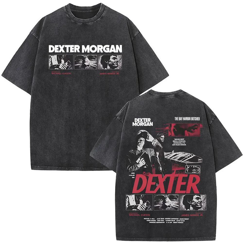 Dexter Morgan Harrys Code Vintage Washed Tshirts Unisexs Women Clothing Casual T Shirts Fashion Gothic Cotton Tshirt S