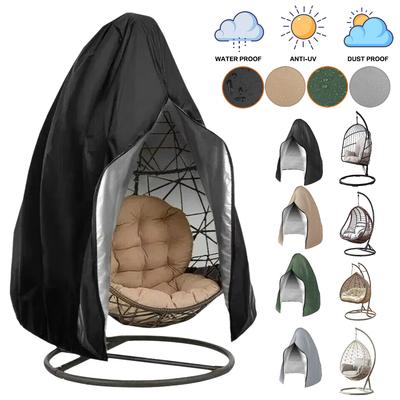 210D Patio Hanging Egg Chair Cover Wasserdichter, winddichter Swing Egg Chair Cover mit Reißverschlussschnalle für Outdoor Wicker Single Seat