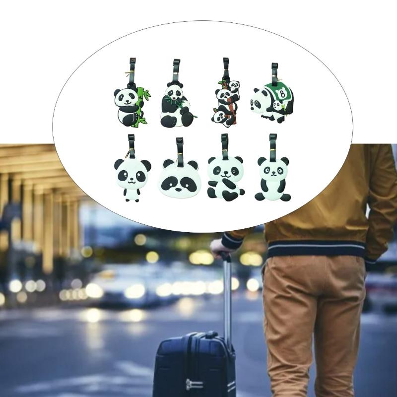 Suitcase Label Cartoon Pattern Luggage Baggage Backpack Soft Label with Strap Name ID Address Card Baggage Identifier