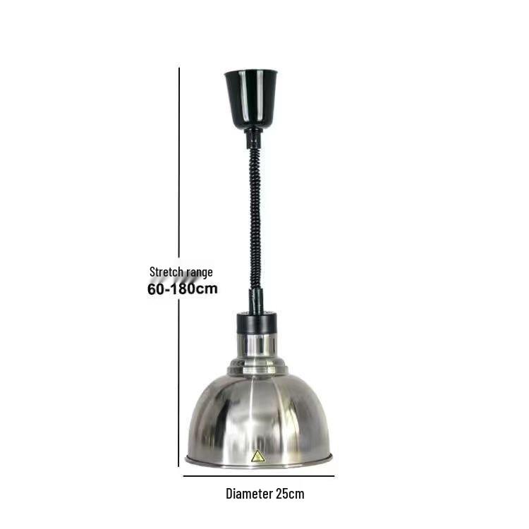 Adjustable Height Retractable Single Head Heat Lamp for Food Warming