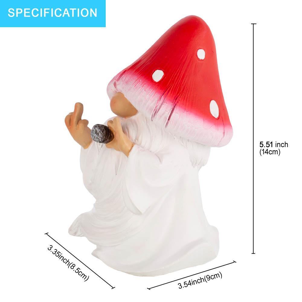 

Mushroom Smoking Gnomes Funny Outdoor Garden Statue with Middle Finger Home Lawn Yard Patio Decor Fairy Themed Indoor Outdoor