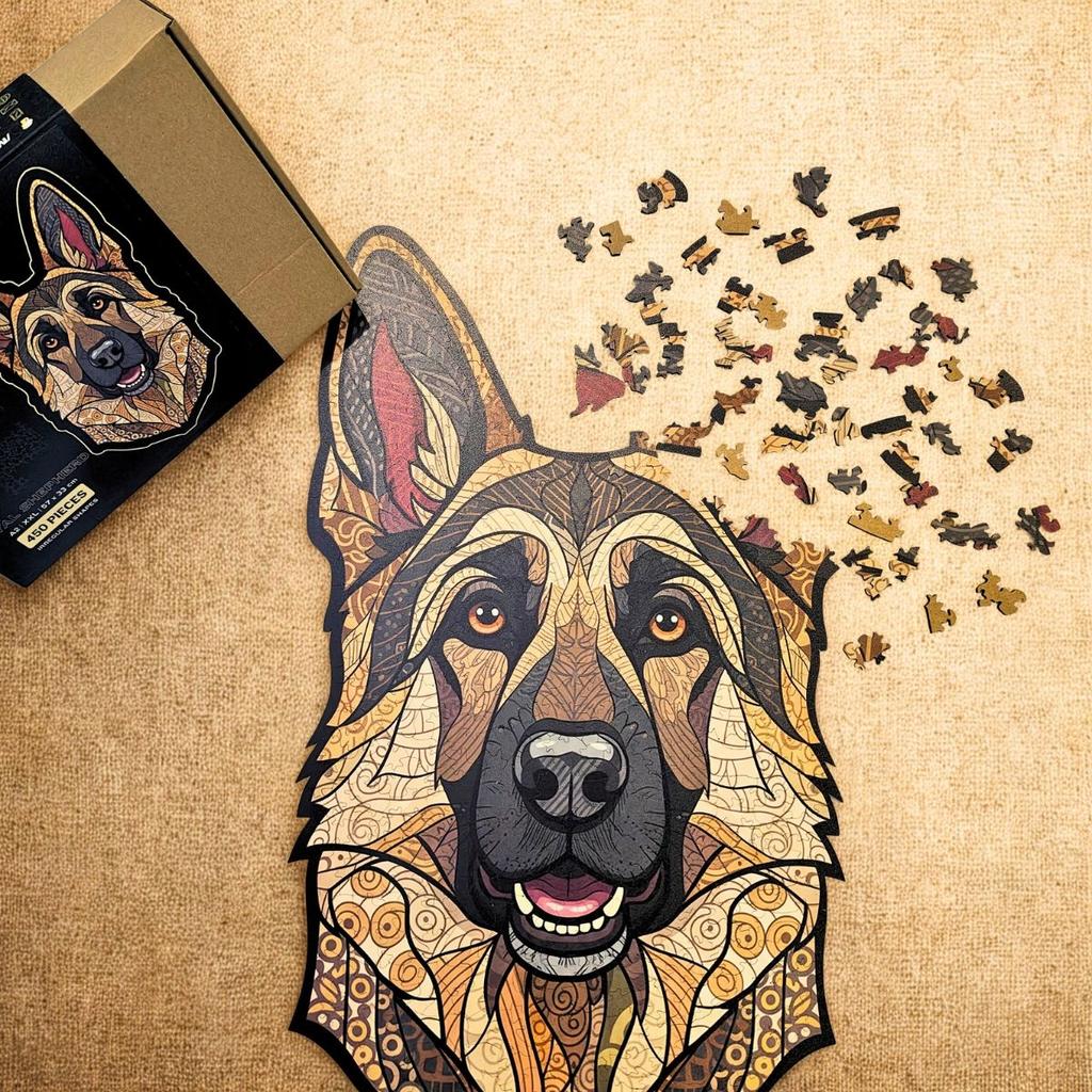 Wooden Puzzle German Shepherd 450 Pcs XXL Large Puzzle Gift Dog