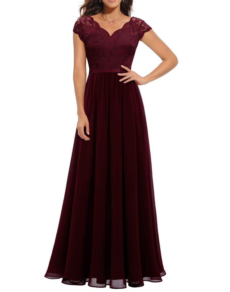 Elegant Lace Splicing Long Evening Dress for an Impressive Look