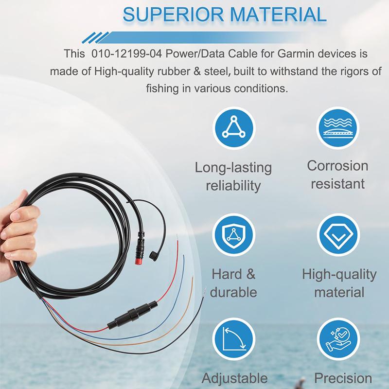 010-12199-04 Power/Data Cable 4-Pin Replaces for Garmin Striker Echo, Striker Plus, Striker Vivid, Striker 4, Fishfinder,Echomap