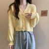 Women's Lazy Korean-Style Loose Short Slimming Autumn Winter Cardigan Sweater Coat Outerwear Long Sleeve Knit Top