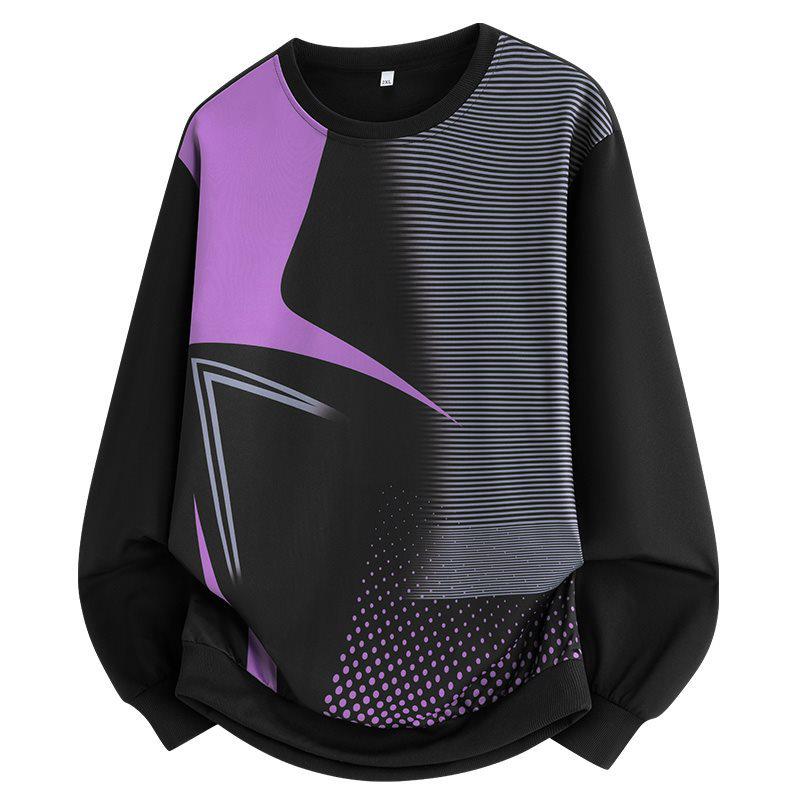 Men's Gradient Casual Round Neck Long Sleeve Hoodie for Spring and Autumn