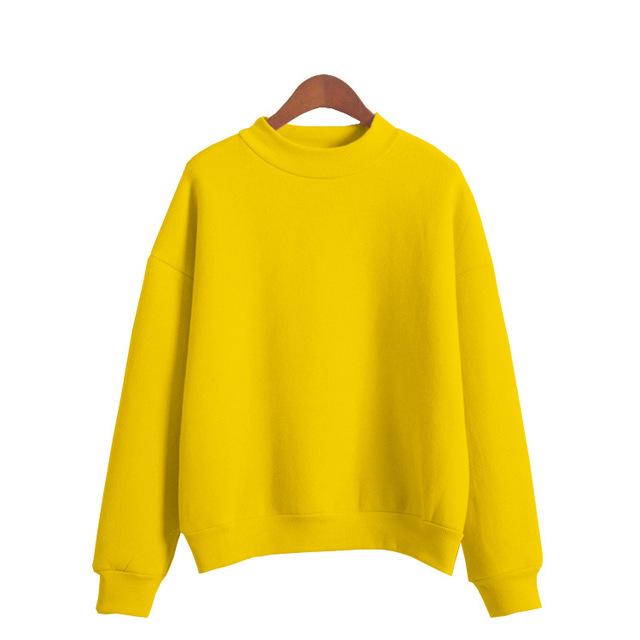 Frau Sweatshirts 2022 Süße Koreanische Oansatz Gestrickte Pullover Dicke Herbst Winter Candy Farbe Lose Hoodies Solide Frauen Kleidung