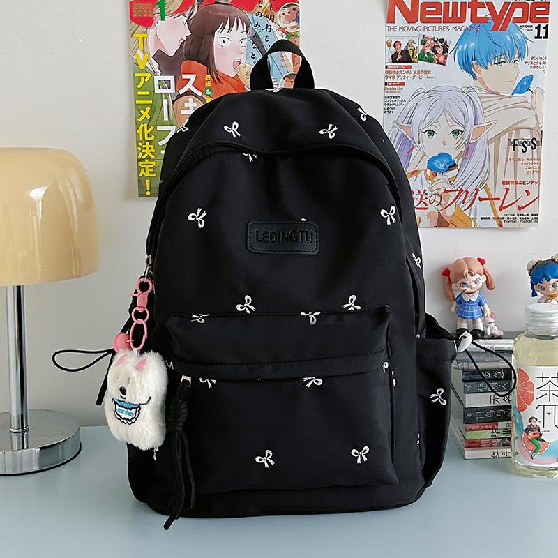 Japanese Ins High School Student Schoolbag Female, Junior High School Student College Backpack Solid Color College Student Simple Versatile Backpack