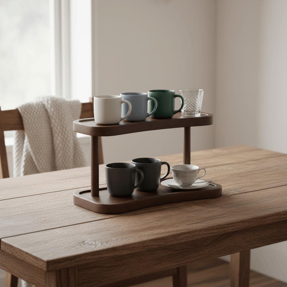 Wooden Desktop Storage Rack Minimalist Spice Jar Storage Holder Display Rack  Jewelry Storage