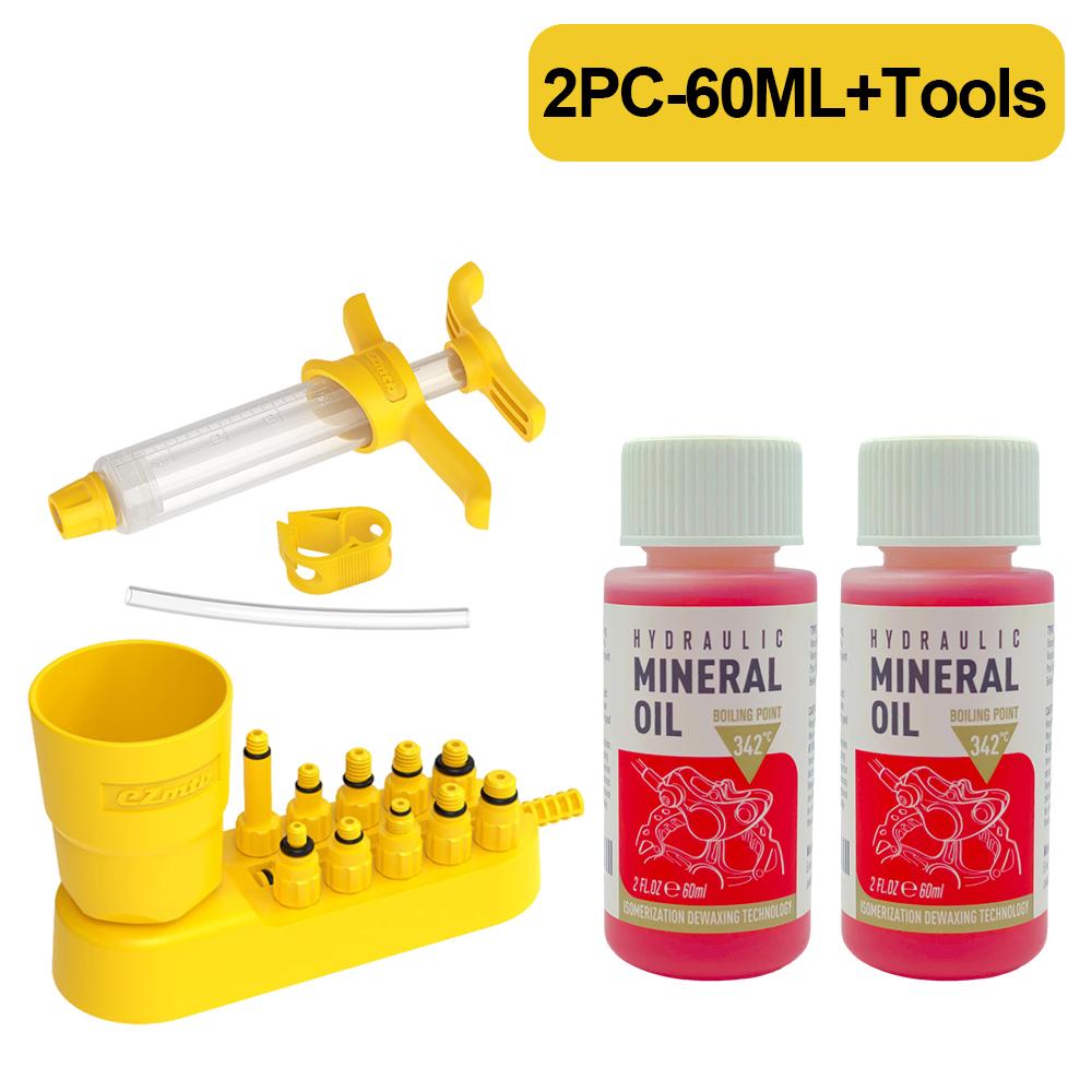 High Performance Bicycle Brake Mineral Oil - 60 Ml/2 Oz - for Shimano and Tektro Hydraulic Brake System Oil Fill Tool Kit