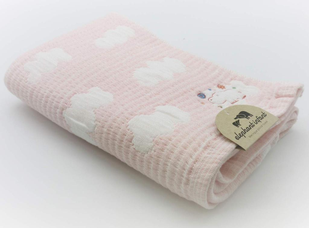 Bath Made In Baby Meringue Elephant Infant PI Jōgan Towel, Japan, 50x100cm, Gauze, Pink, Design, ELMG-250