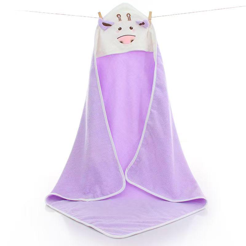 Soft Hooded Cotton Baby Cape Towel - Thick, Absorbent, & Cute Cartoon Design